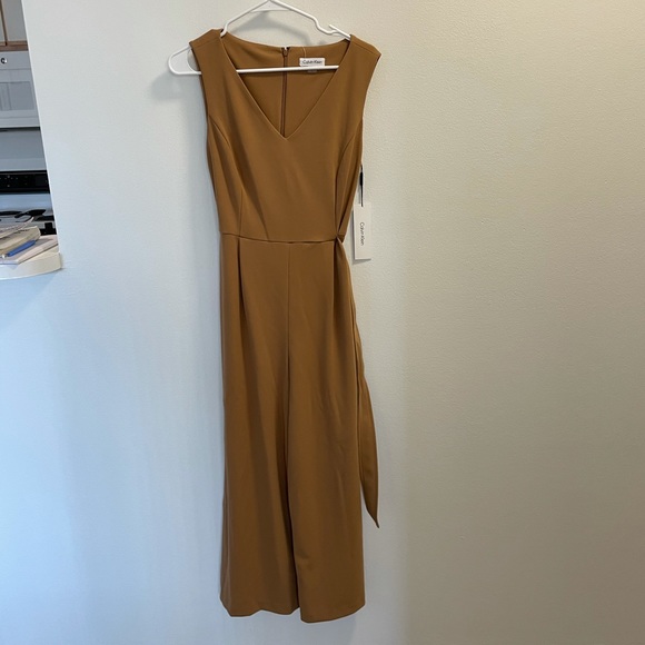 Calvin Klein Pants - Calvin Klein Cropped V Neck Belted Jumpsuit NWT